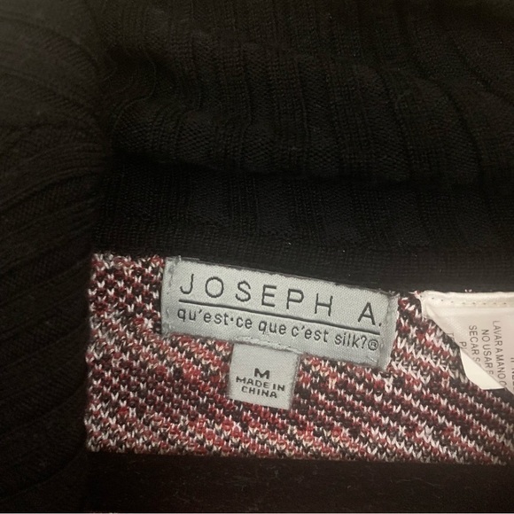 Joseph A Plaid Houndstooth Ruffle Hem Poncho Size M - Picture 3 of 5